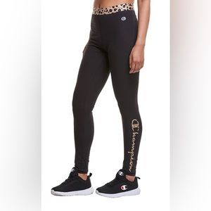 Champion Black/animal print leggings NWT sz M
